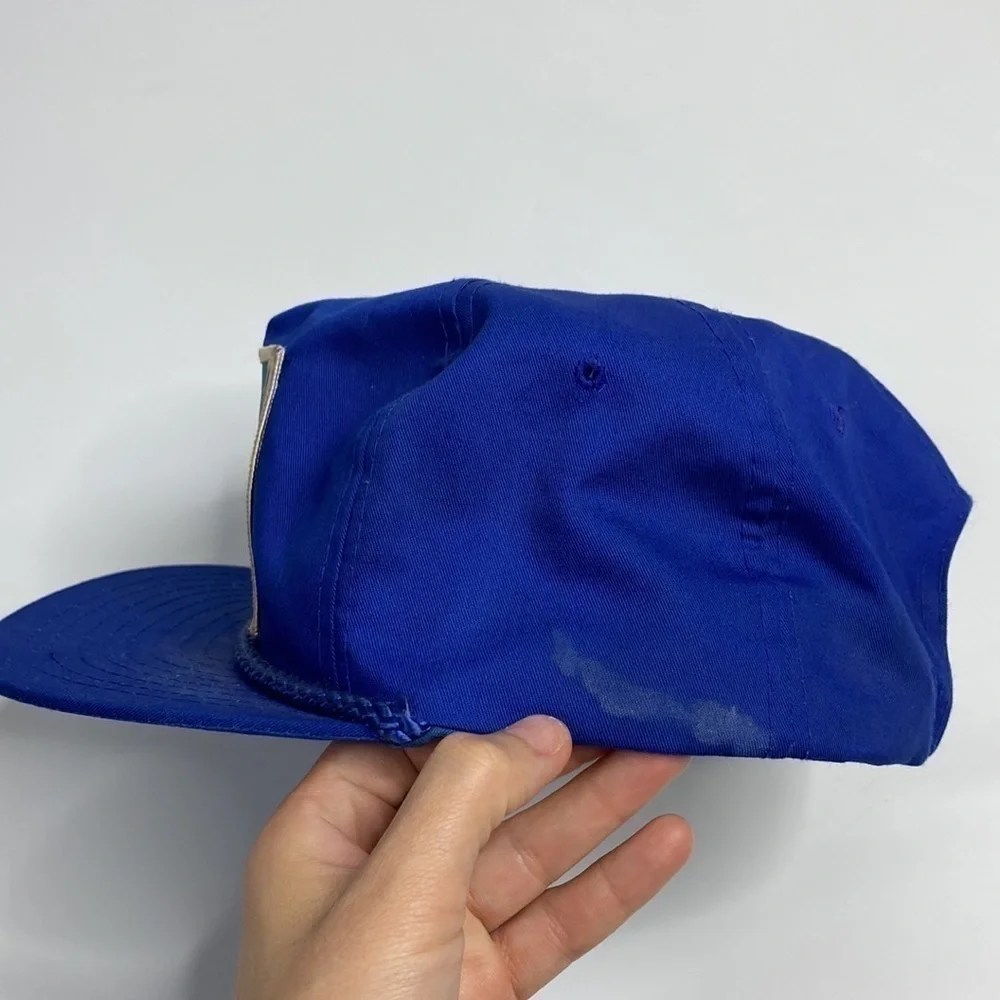 Vintage Nissin TAX AIR Blue Snapback Hat 80s